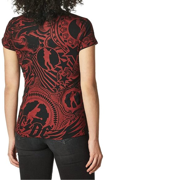 AC/DC Girls Got Rhythm Liquid Blue Allover metal rock Official Tee L NWT - Picture 3 of 3